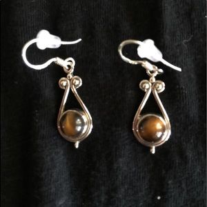 Sterling silver and tiger eye earrings